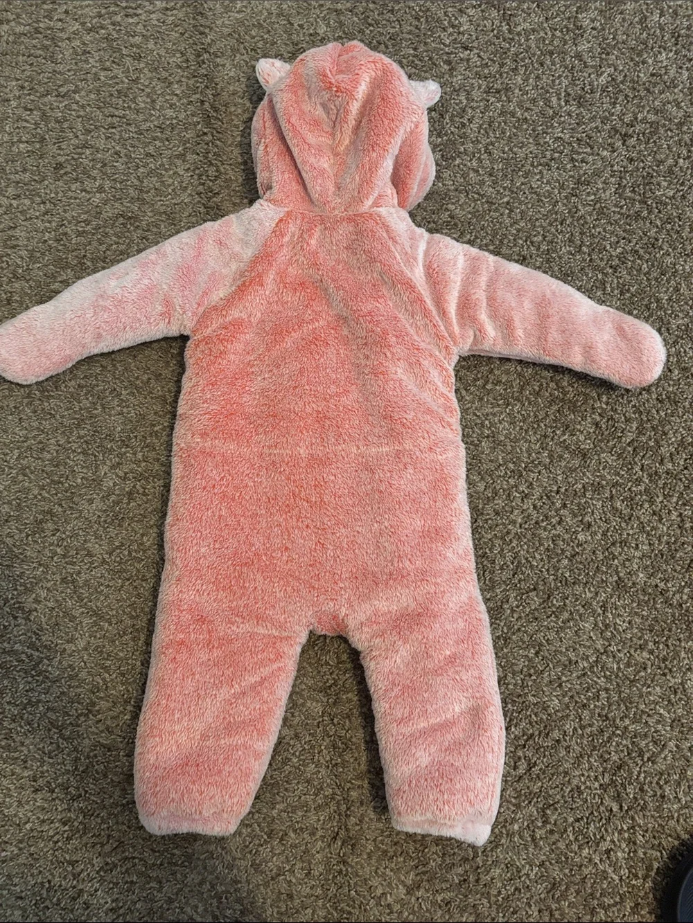 Plush Fox Hooded Footie One-Piece in Coral Pink - Kids